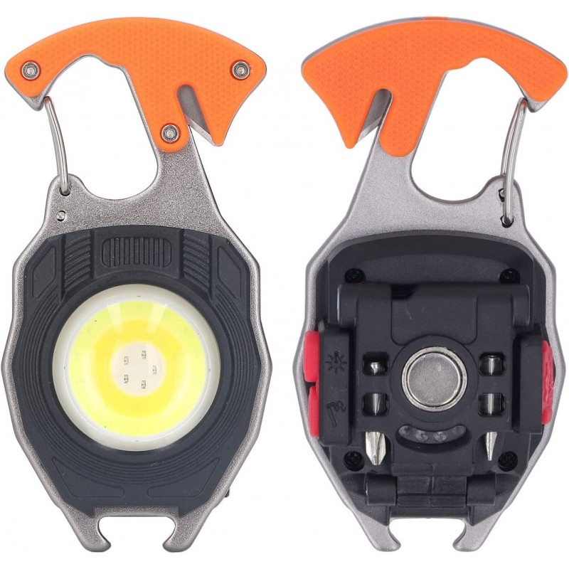 Hyuduo Porte-clés LED Lampe de Poche Multifonctionnelle Type C Mini Lampe de Travail D'urgence Lampe de Poche avec