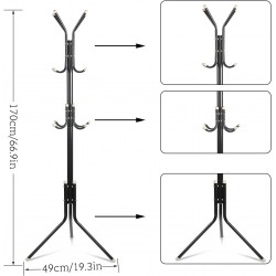 Support d'organisateur de Cintre pour Manteaux et Chapeaux, Porte-manteau Hall, Porte-manteau en Métal, porte-vêtements 12