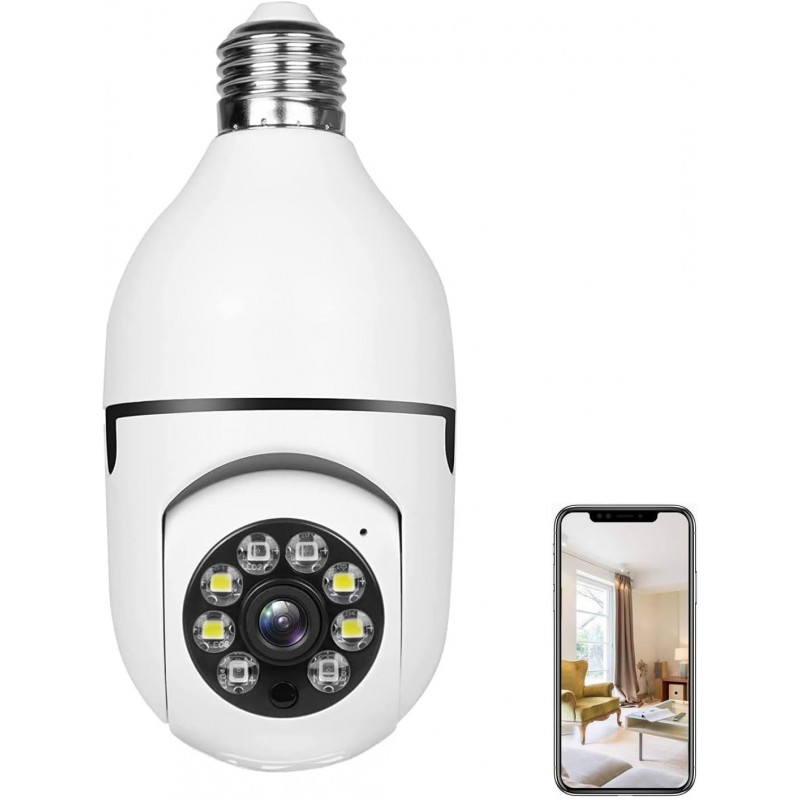 JOYNANO SECUEYE APP 5MP Ampoule Caméra WiFi 2,4 GHz 5 GHz Pan/Tilt/Zoom Automatique Suivi Couleur Nuit Détection de Mouvement