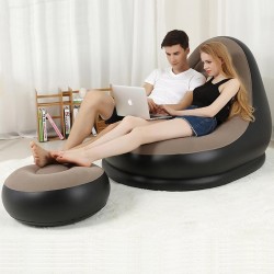 Chaise longue gonflable avec pompe à air domestique, canapé pour salon, chambre à coucher, voyage, camping, pique-nique