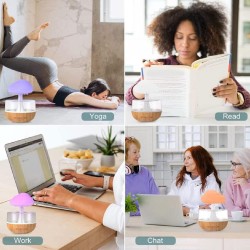 TOPINCN Zen Raining Cloud Veilleuse Aromathérapie Diffuseur D'huiles Essentielles Micro Humidificateur Fontaine de Bureau Chevet