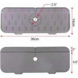 Tapis de robinet en silicone - Poignée de robinet en silicone - Protection anti-éclaboussures pour évier de cuisine et de salle