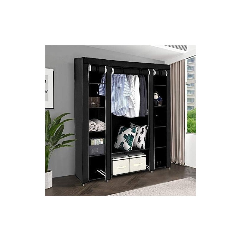 Roedax Armoire Placard à vêtements Portable en Acier Inoxydable, 175x150x45cm, Placard Simple Non tissé pour vêtements, Placard