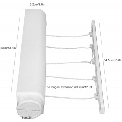 Beufee Corde à Linge rétractable, étendoir à Linge Mural Extensible Corde à Linge rétractable étendoir à Linge Mural pour