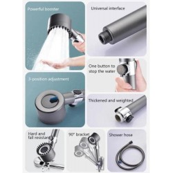 German Multifunctional Massage Shower, Handheld Shower Head with Filter, Multifunctional One-Button Adjustment Shower Head, 3