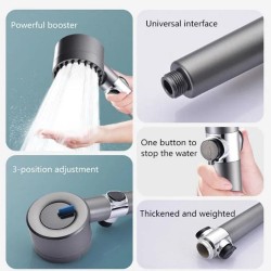 German Multifunctional Massage Shower, Handheld Shower Head with Filter, Multifunctional One-Button Adjustment Shower Head, 3