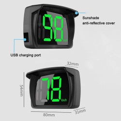 Shkalacar Compteur de vitesse intelligent GPS HUD,Voiture HUD Headup Display KM/H MPH avec LED Grand Affichage de Police pour